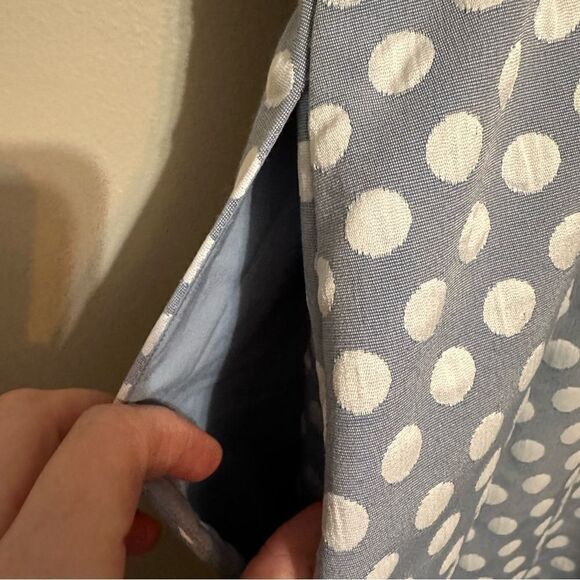 The Limited Retro Polka Dot Fit Flare Dress Size 6 Sleeveless Blue Pockets - Picture 5 of 8